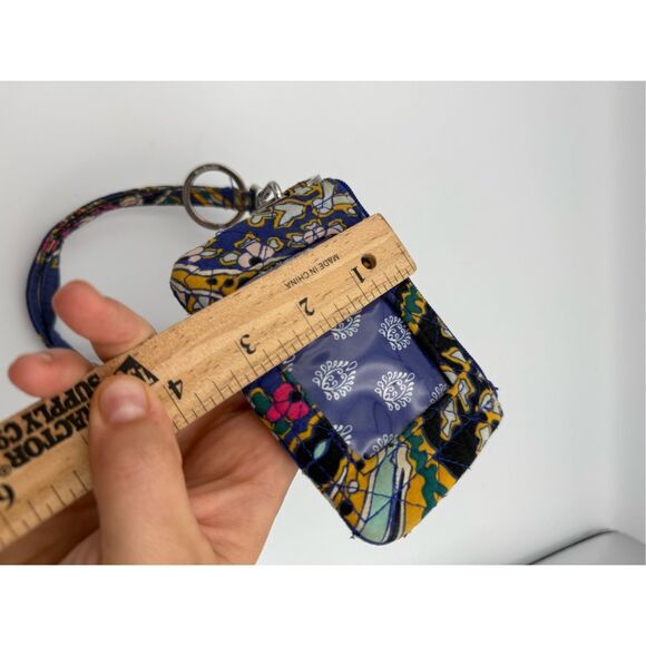 Vera Bradley Womens Blue Romantic Paisley ID Card Holder & Lanyard - Picture 4 of 5